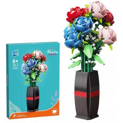 Flower Bouquet Building Block Set with Vase 768 Pieces 42 cm