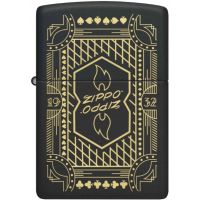 Zippo 46483 Lines Design Matte Black Windproof Pocket Lighter