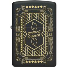 Zippo 46483 Lines Design Matte Black Windproof Pocket Lighter