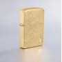 Zippo Armor Tumbled Brass Lighter with Flame Design Engraving