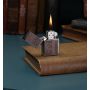 Зажигалка Zippo Brown Leather Emblem Street Chrome