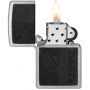 Зажигалка Zippo Black Leather Emblem Street Chrome
