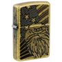 Зажигалка Zippo Eagle and Flag Design Armor Antique Brass — орёл и флаг, глубокая гравировка