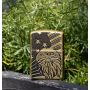 Зажигалка Zippo Eagle and Flag Design Armor Antique Brass — орёл и флаг, глубокая гравировка