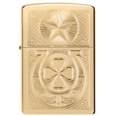 Zippo Lucky Horseshoe Design High Polish Brass alışqan