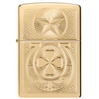 Зажигалка Zippo Lucky Horseshoe Design High Polish Brass