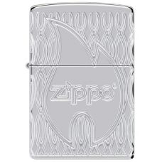 Zippo Armor High Polish Chrome Flame Design alışqan
