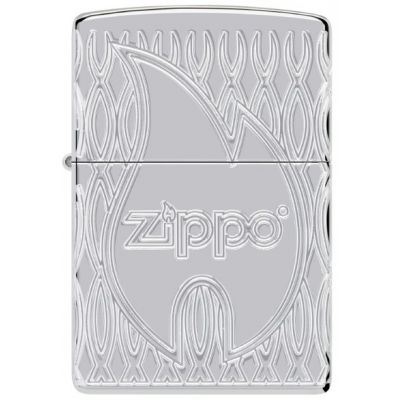 Zippo Armor High Polish Chrome Flame Design Lighter