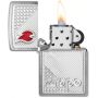 Zippo Tiles Emblem Design Brushed Chrome Lighter