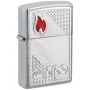 Zippo Tiles Emblem Design Brushed Chrome Lighter