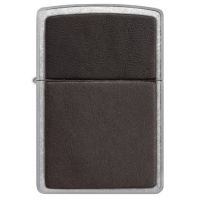 Zippo Brown Leather Emblem Street Chrome alışqan