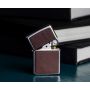 Zippo Brown Leather Emblem Street Chrome alışqan