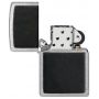 Zippo Black Leather Emblem Lighter with Leather Insert