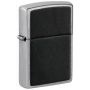 Zippo Black Leather Emblem Lighter with Leather Insert