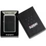 Zippo Black Leather Emblem Lighter with Leather Insert