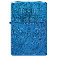 Зажигалка Zippo Hamsa Design Deep Carve Blue — символ защиты и удачи