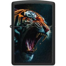 Zippo Tiger Roar Design Black Matte Lighter