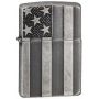 Zippo Flag Armor Antique Silver Lighter