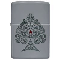 Зажигалка Zippo Ace of Spades Flame серая Ornate дизайн оригинал США
