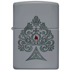 Зажигалка Zippo Ace of Spades Flame серая Ornate дизайн оригинал США