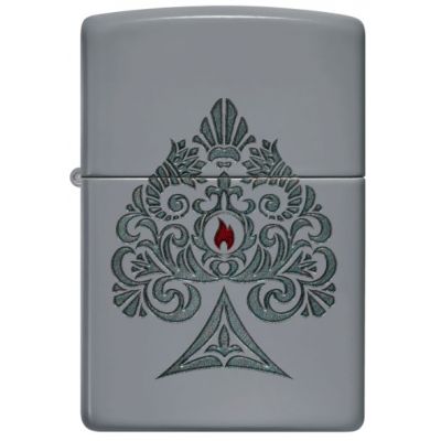 Зажигалка Zippo Ace of Spades Flame серая Ornate дизайн оригинал США