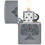 Зажигалка Zippo Ace of Spades Flame серая Ornate дизайн оригинал США