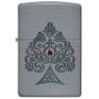 Зажигалка Zippo Ace of Spades Flame серая Ornate дизайн оригинал США