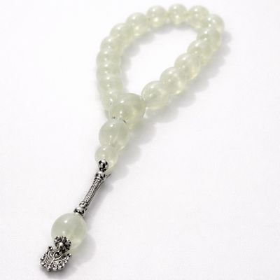 Четки прозрачные светлые глянцевые шары с металлической кисточкой 25 см