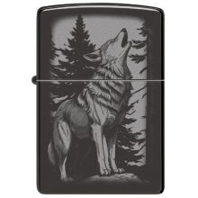 Zippo Howling Wolf Design High Polish Black – canavar benzin alışqanı