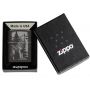 Зажигалка Zippo High Polish Black Howling Wolf Design с Волком