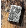 Зажигалка Zippo Brushed Chrome Wolf Pack Emblem с волками