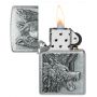 Зажигалка Zippo Brushed Chrome Wolf Pack Emblem с волками