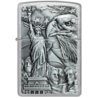 Зажигалка Zippo Street Chrome American Icons Emblem с символами США