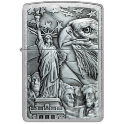 Зажигалка Zippo Street Chrome American Icons Emblem с символами США