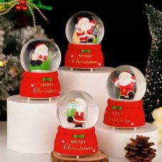 "Merry Christmas" New Year snow globe with lights
