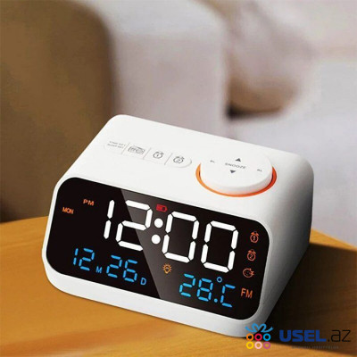 Electronic LED table clock with FM Radio 