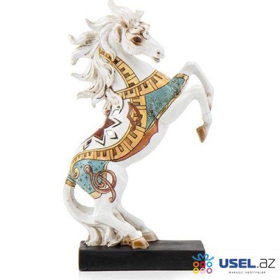 Интерьерная декоративная статуэтка "Белый конь" 