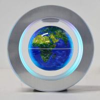 LED-illuminated magnetic levitating rotating globe