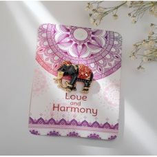 Broş "Hind fili" qırmızı-boz