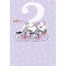 Postcard with envelope 3 Years - zebra