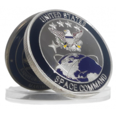 United States Space Command Silver Plated Coin
