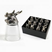 Подарочный набор стопок с головами 12 животных восточного календаря 