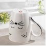 Porcelain mug "White cat", 350 ml