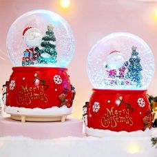 Музыкальный новогодний снежный шар "Снеговик" 