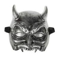 Carnival mask “Devil”, silver