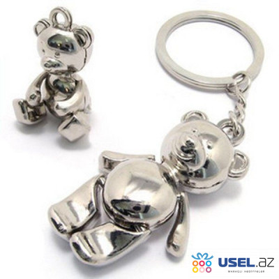 Small raccoon bear keychain key ring metal key chain