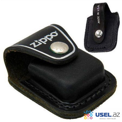 Zippo Lighter Pouch w/Clip Black Leather