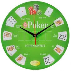 Часы настенные "Покер" стеклянные