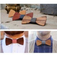 Мужской деревянный галстук бабочка
